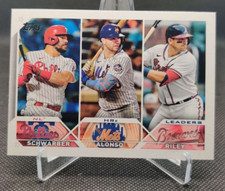 2023 Topps Series 1 #178 NL Homerun Leaders Schwarber/Alonso/Riley baseball card