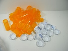 25 Empty Amber Plastic Pill Bottles Crafts Fishing Medical Storage Prescription