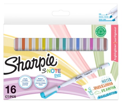 16 Sharpie Kreativ-Marker S-NOTE DUO, 16er Blisterkarte