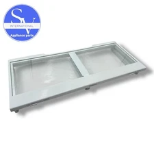 GE Refrigerator Crisper Drawer Cover Frame & Glass WR32X10910 WR32X10911