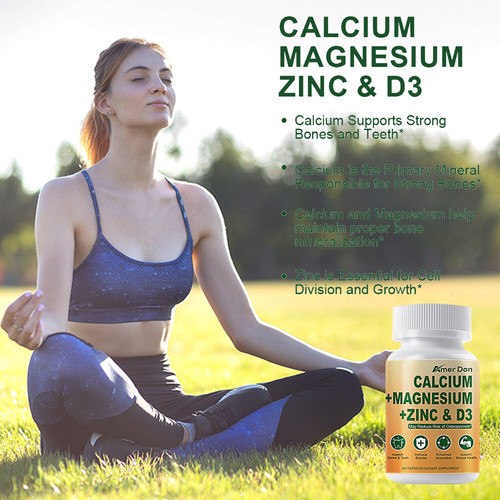 Calcium Magnesium Zink mit Vitamin D3 stark für die Knochengesundheit Muskelverbesserung - Bild 8 von 9