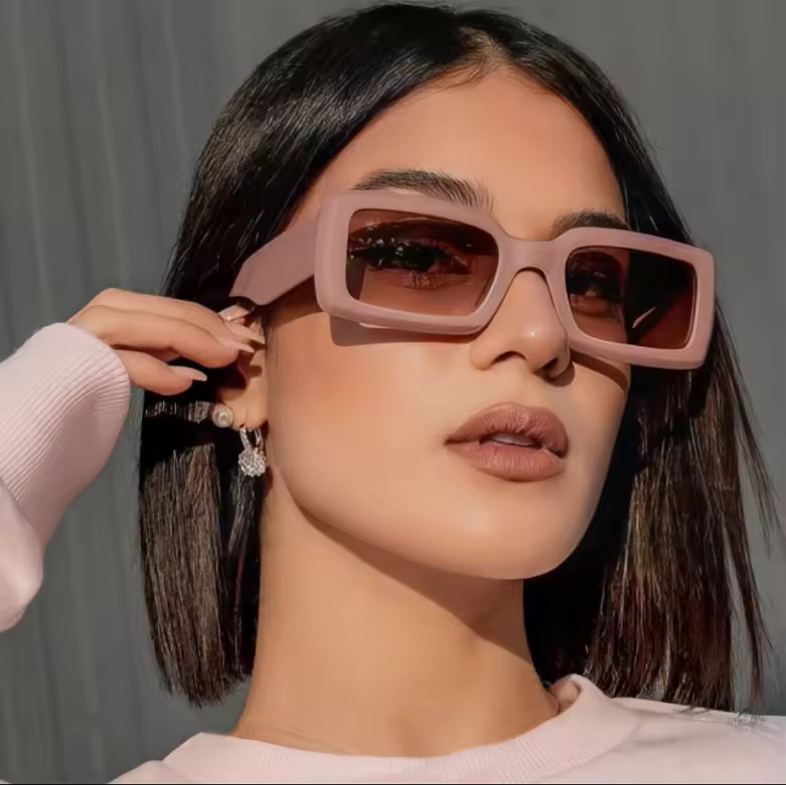Rectangle Women Sunglasses Beige/Tan Shades | eBay display picture 1