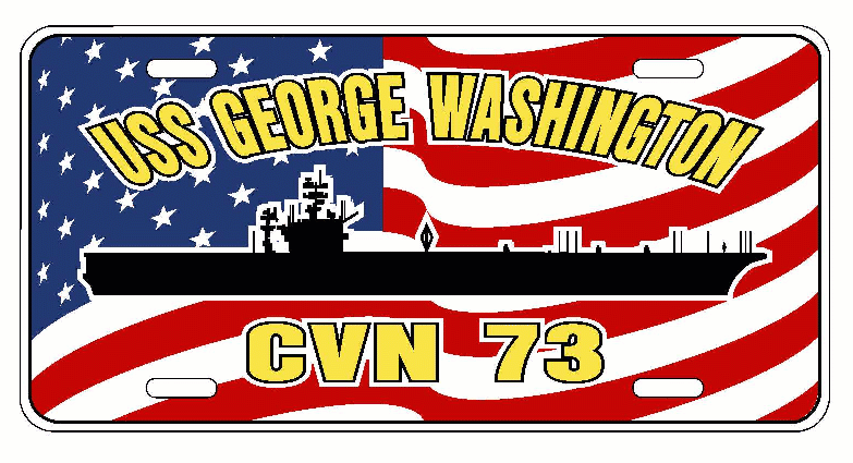 USS GEORGE WASHINGTON CVN 73 License Plate U S Flag Military U S