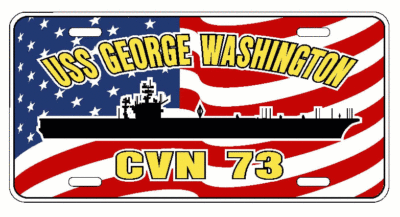 USS GEORGE WASHINGTON CVN 73 License Plate U S Flag Military U S 