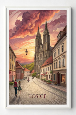 Fesselndes Kosice Slowakei Reise Poster - Gotische Kathedrale & Kultur Kunstdruck