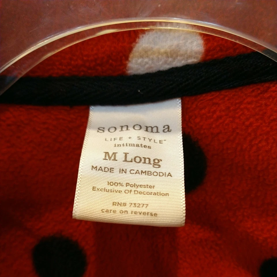 Sonoma LifeStyle Intimates 2 piezas Ropa de dormir polar Pijamas Damas M Largo Rojo Lunares Foto 2 de 4