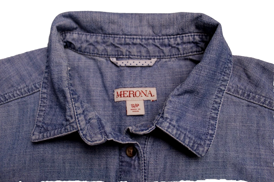 MERONA ТУНИКА блузка женский размер S выцветший синий джинсовой ткани длинным рукавом легкий - Изображение 3 из 4