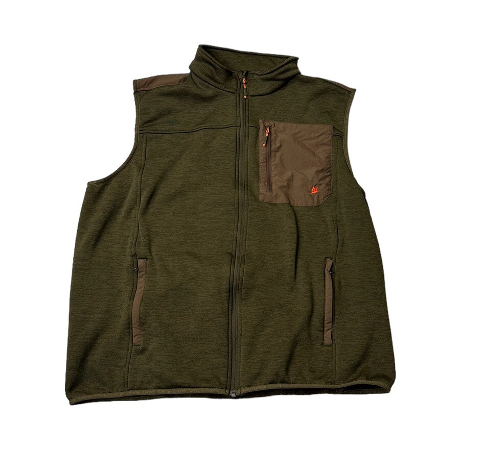 Orvis Vest Men XL Green Full Zip Sweater Fishing Outdoors Casual Fleece