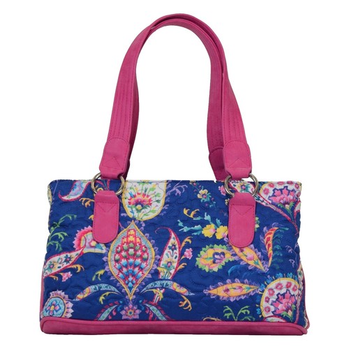 Donna Sharp Quilted Handbag Black Pink Flamingo All Over  display picture 1