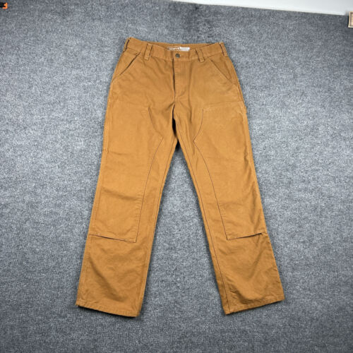 Carhartt Pants Adult 31 x 30 Brown Double Knee Duck Canvas Utility Work Mens