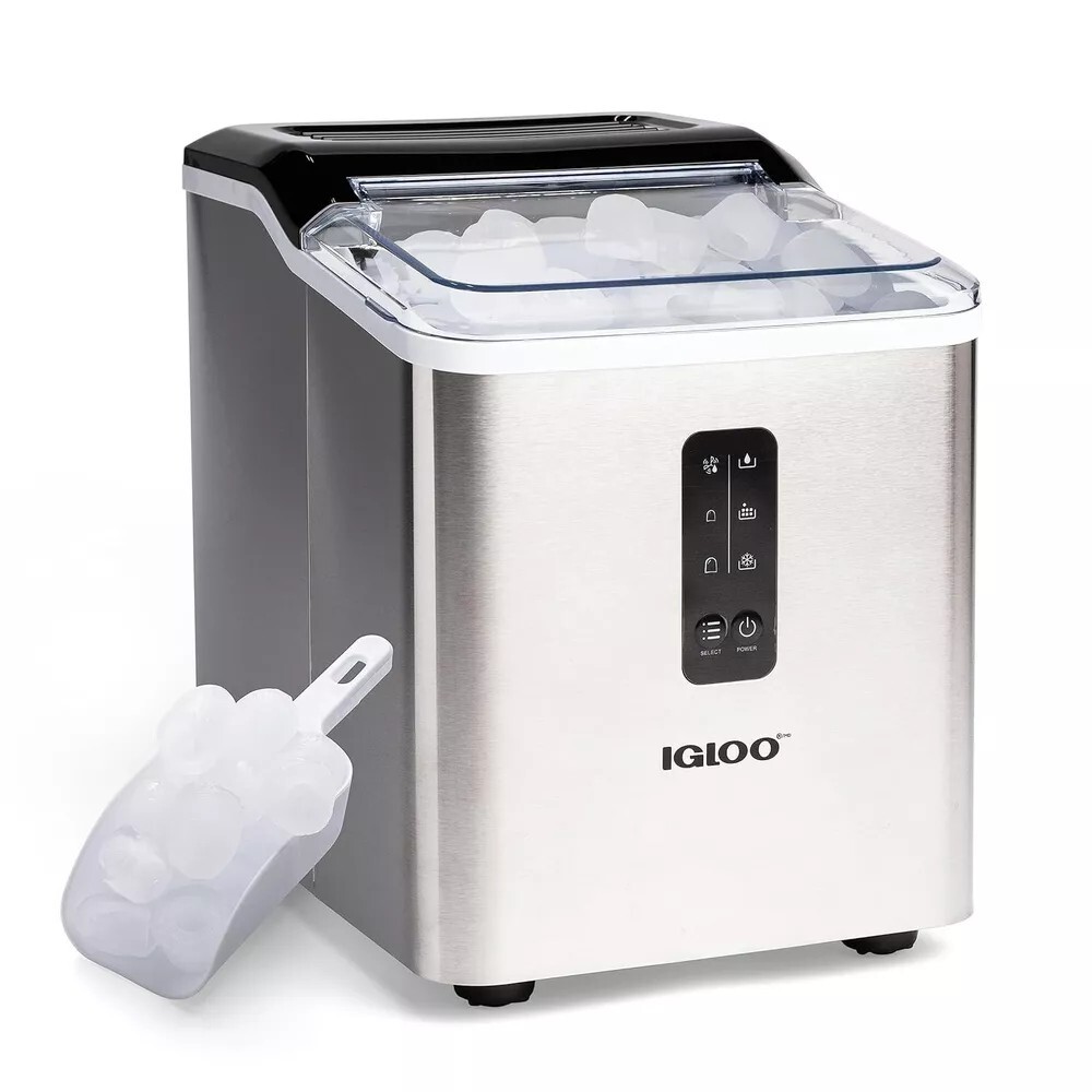 Igloo Portable Ice Maker Countertop Bullet Ice Machine 26lbs Stainless Steel-image