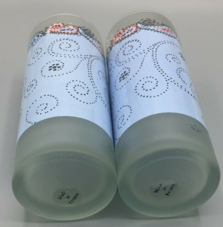 Dartington Designs France 2 Frosted Tall Highball Glasses Rare Pattern