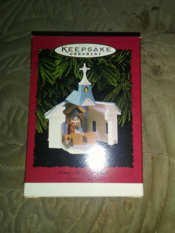 Hallmark Keepsake Ornament 1996 Come All Ye Faithful Church Nativity in Box MIB