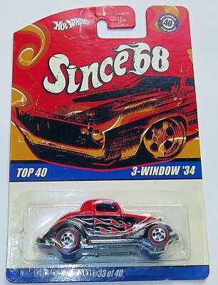 Hot Wheels Since '68 Top 40 #33 of 40 3-Window '34 Red Black