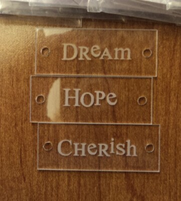 FOND WISHES Clear Acrylic Tags by Close to My Heart - Set of 9