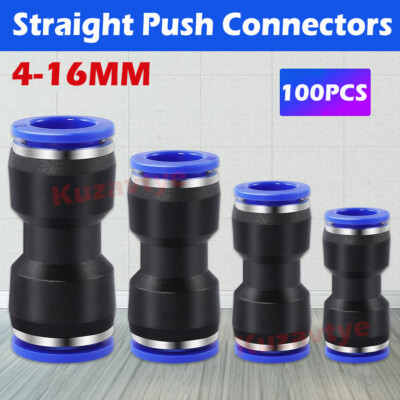 100PCS Quick Release Pneumatic Air Line Hose Fittings Kit Connector for 4mm-16mm