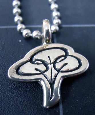 Collier En Argent Massif 925 Sterling - Ancien Avec Pendentif - Bon état - Occasion