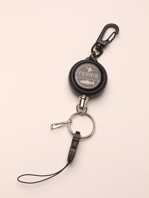 22'' Stainless Cord Fly Fishing Retractor Zinger w/snap hook and removable loop