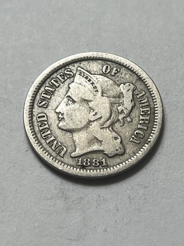 1881 3 Cent Nickel Scarce Semi Key Date Philadelphia Mint Lot V977 - Picture 12 of 12