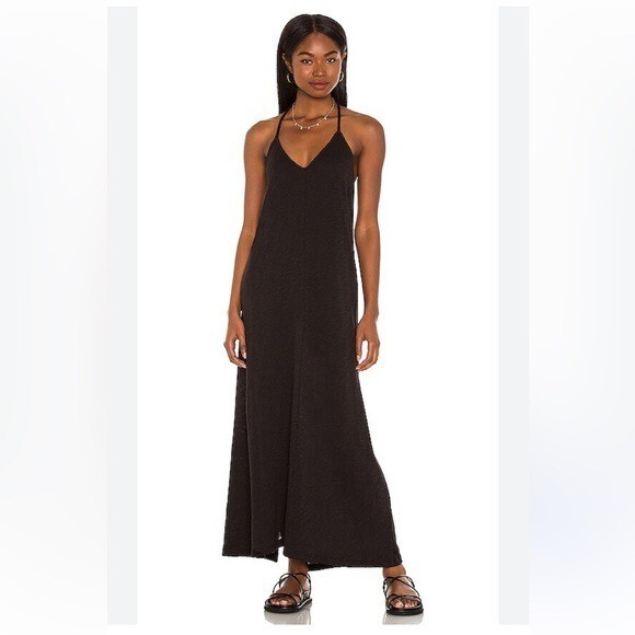 ATM Anthony Thomas Melillo Women's Slub Jersey Halter Maxi Dress Black / S