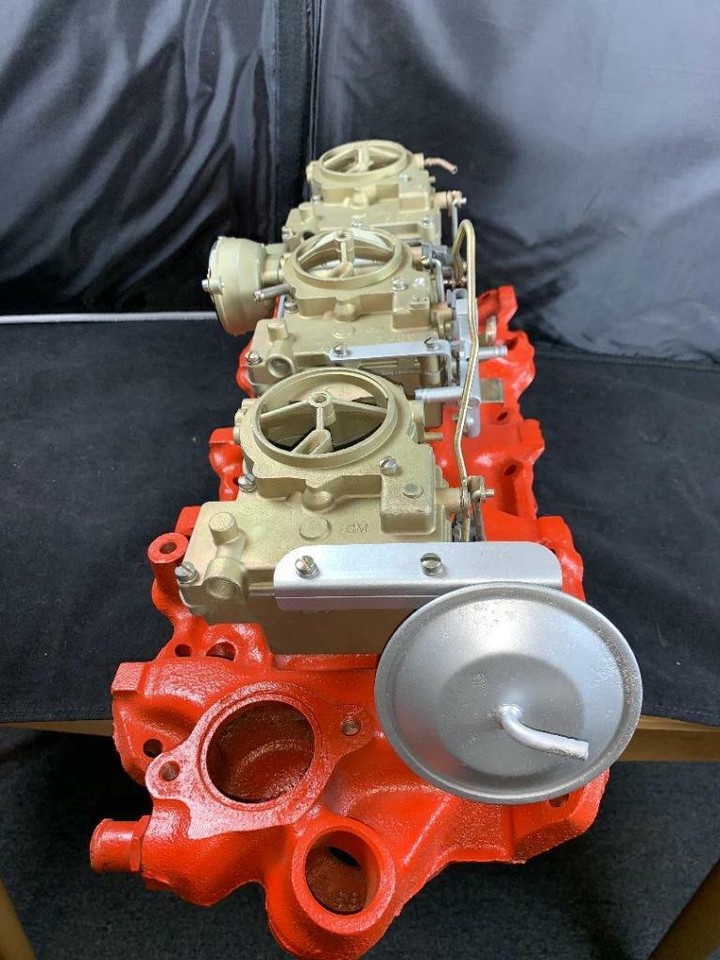 1959 CHEVY TRI POWER ROCHESTER CARBURETORS OE INTAKE #8749948 fits ...