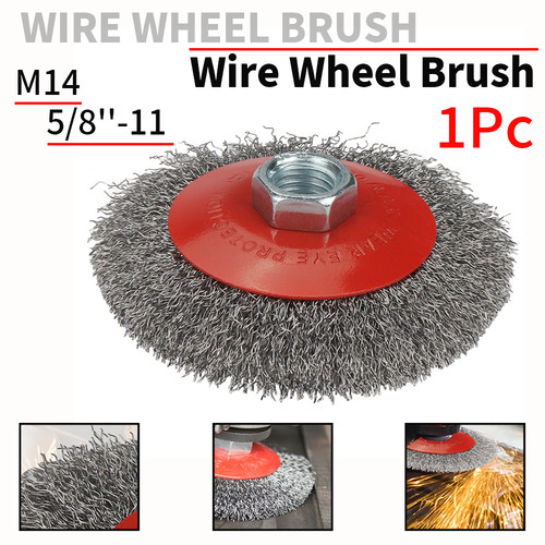 100mm Twist Knot Steel Wire Wheel Disc Brush For Angle Grinder M14&5/8-11 Thread - Picture 1 of 8