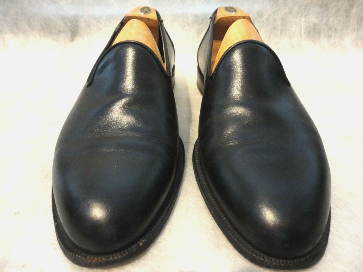 WALTER STEIGER Black Leather Slip-on Loafers Pumps 7.5  display picture 1