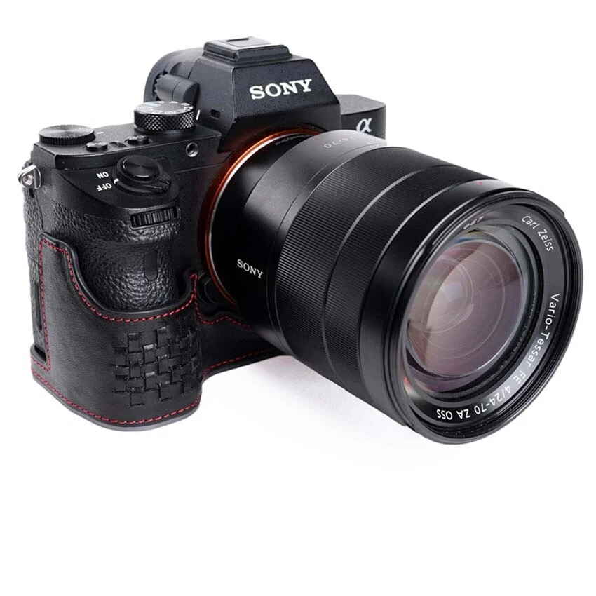 Medio estuche de cuero genuino hecho a mano para cámara para Sony A7ii A7Rii A7R2 Foto 2 de 4