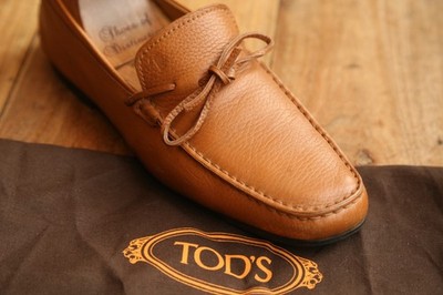 Tod's Tods hellbraun genarbtes Leder Fahrschuhe Halbschuhe Herren UK 6,5 US 7,5 EU 40,5