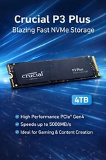 CRUCIAL P3 Plus 4TB PCIe 4.0 M.2 NVMe Internal SSD (CT4000P3PSSD8)