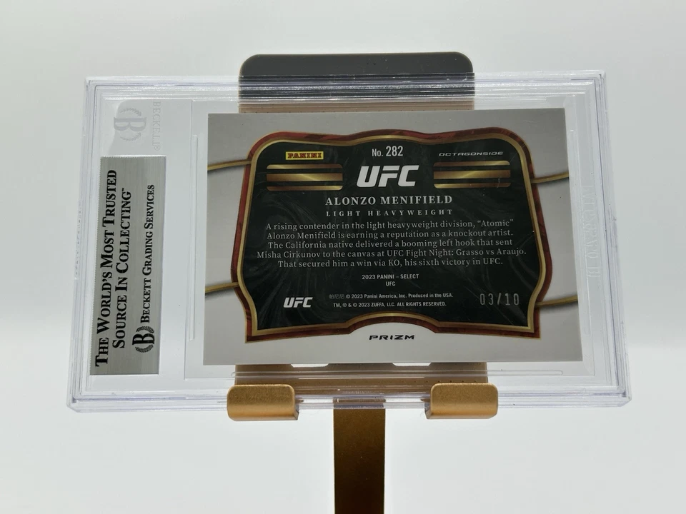 2023 SELECT UFC PRIZMS 03/10 GOLD #282 ALONZO MENIFIELD BGS 8.5 - Image 2 of 2
