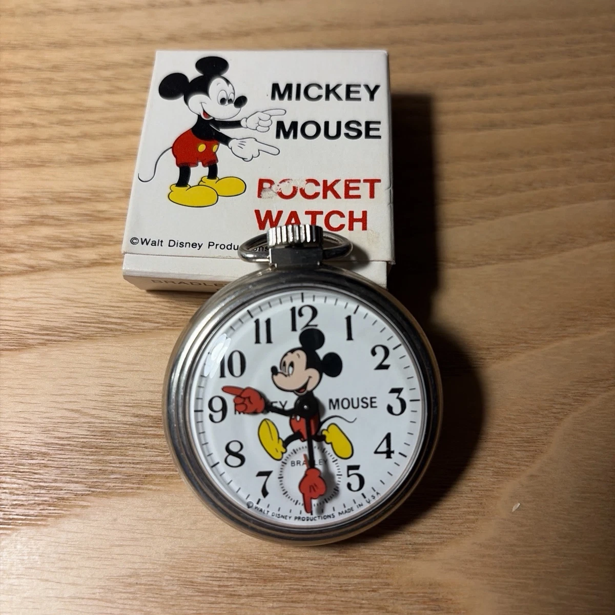 Mickey Mouse Pocket Watch Bradley In Antique Pocket Watches for