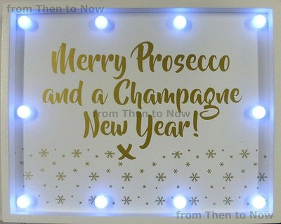 Frohe Prosecco & Champagner Neujahr LED Leuchtkasten Schild Weihnachten Party Deko