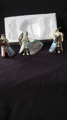 THOMAS KINKADE ASHTON DRAKE 3ER SET ALTE WELT WEIHNACHTSMANN HÄNGEND WEIHNACHTSSCHMUCK