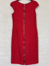 Dolce&Gabbana Red Dress SZ 42 Silk Lining Full Length Zip With Logo  Italy