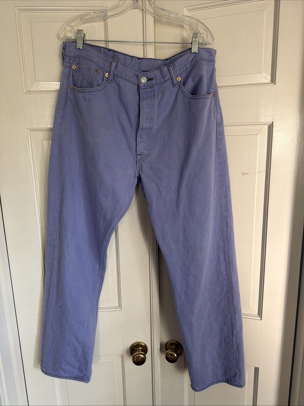 Levis 501  XX Jeans Mens 38x29Purple Button Fly Denim Pants Straight
