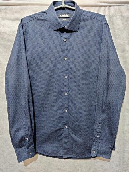 Men DKNY Shirt Black Cotton 40 /L / 48 #7EV8