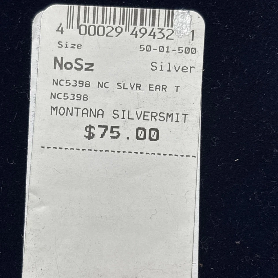 COLLAR ETIQUETA VACA CINCELADO Montana Plaversmiths con Cadena Piedra Turquesa 19" Foto 4 de 4