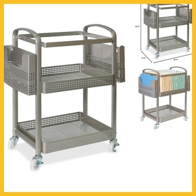 Lorell Mobile File Cart, 12.5'' x 22.4'' x 25.25'', Metal, Champagne Gold