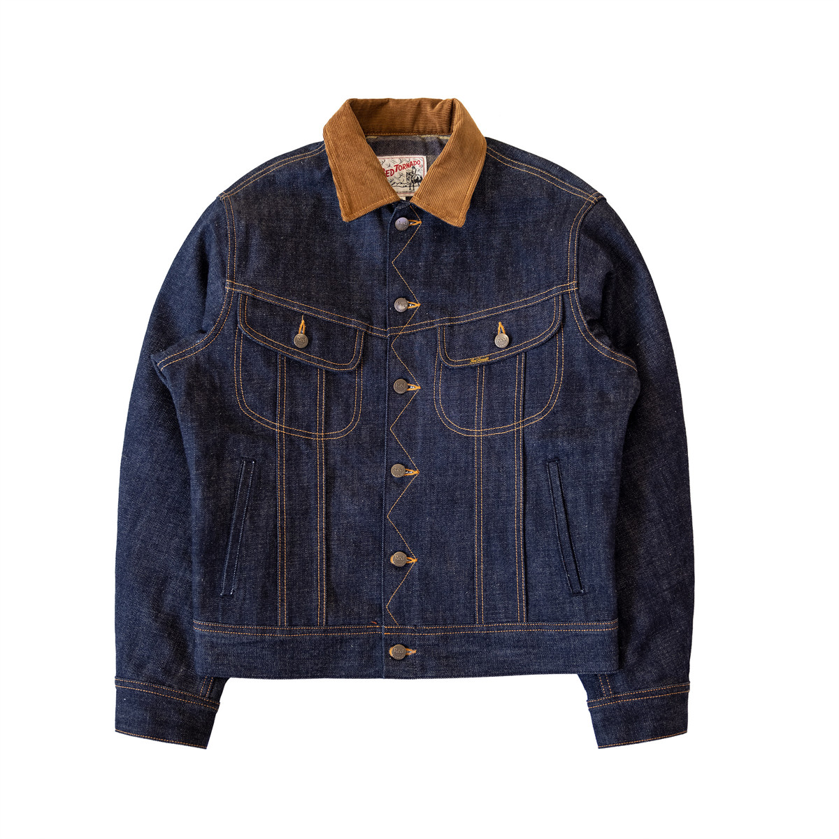 Red Tornado Mens Jean Jacket Wool Blanket Lined 18OZ Raw Selvedge Denim Coats