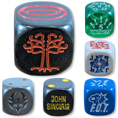 D6 Würfel Set mit Logos oder Symbolen für DND RPG Wargames Brettspiel Ersatz
