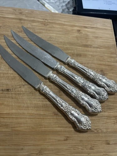 Reed Barton Sterling Steak Knife Set Custom Serrated 9”