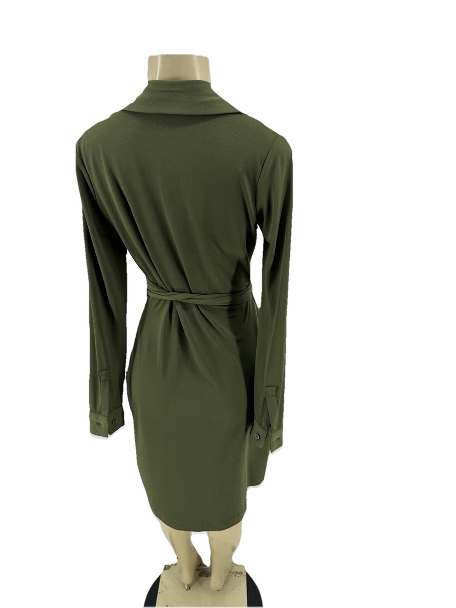 Calvin Klein Size 4 Women Long Sleeve Sheath Wrap Dress Mini Green G3v | eBay Calvin Klein Size 4 Women Long Sleeve Sheath Wrap Dress Mini Green G3v | eBay