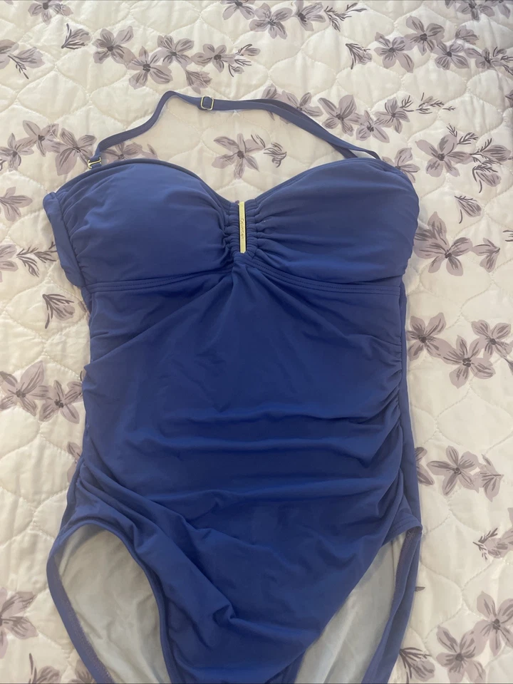 Calvin Klein Swimsuit One piece Swimwear sz 8 Blue bikini - Image 3 of 4