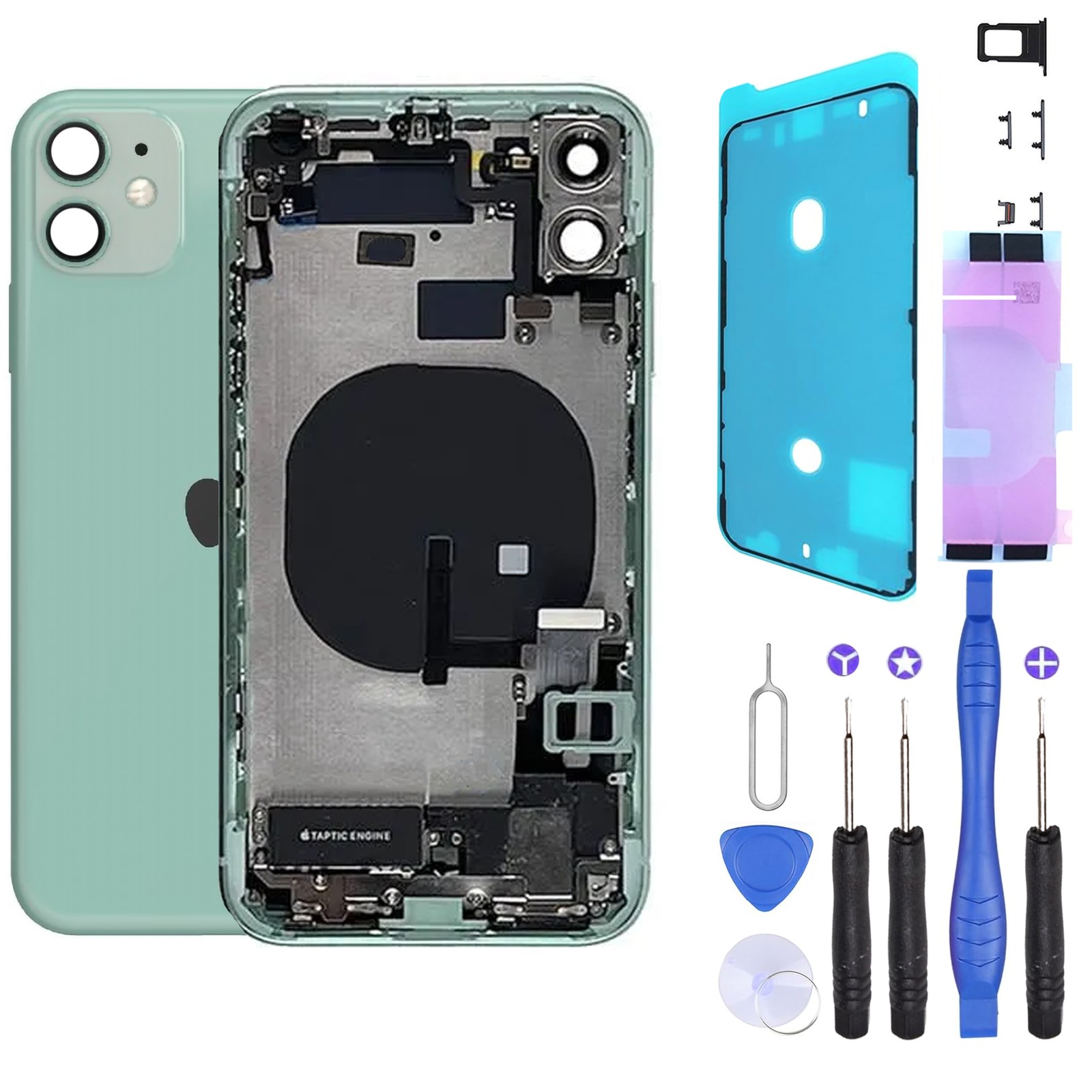 Chassis iPhone 11 vert complet reparer ecran et nfc fonctionnel