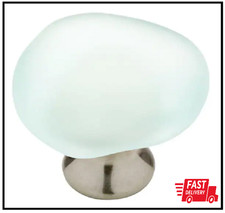 Seaglass 1-13/16 In. 47 Mm Vintage Aqua And Nickel Round Cabinet Knob
