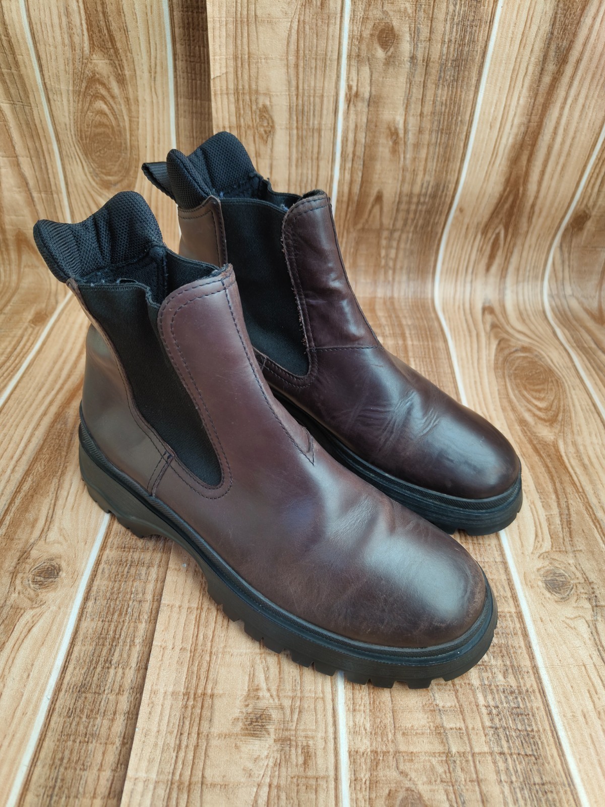 Prada by Miu Miu Leather Chelsea Brixxen boot 90s Rare Combat Platform EU 38 US8