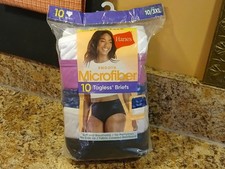 Women's Hanes Smooth Microfiber Briefs 10/3XL Pkg. of 10 Poly-Spdx / Five Colors