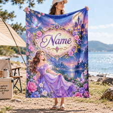 Personalized Princess Castle Coral Fleece Blanket