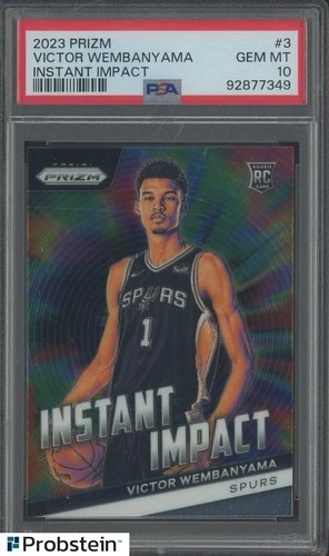2023-24 Panini Prizm Instant Impact #3 Victor Wembanyama Spurs RC Rookie PSA 10